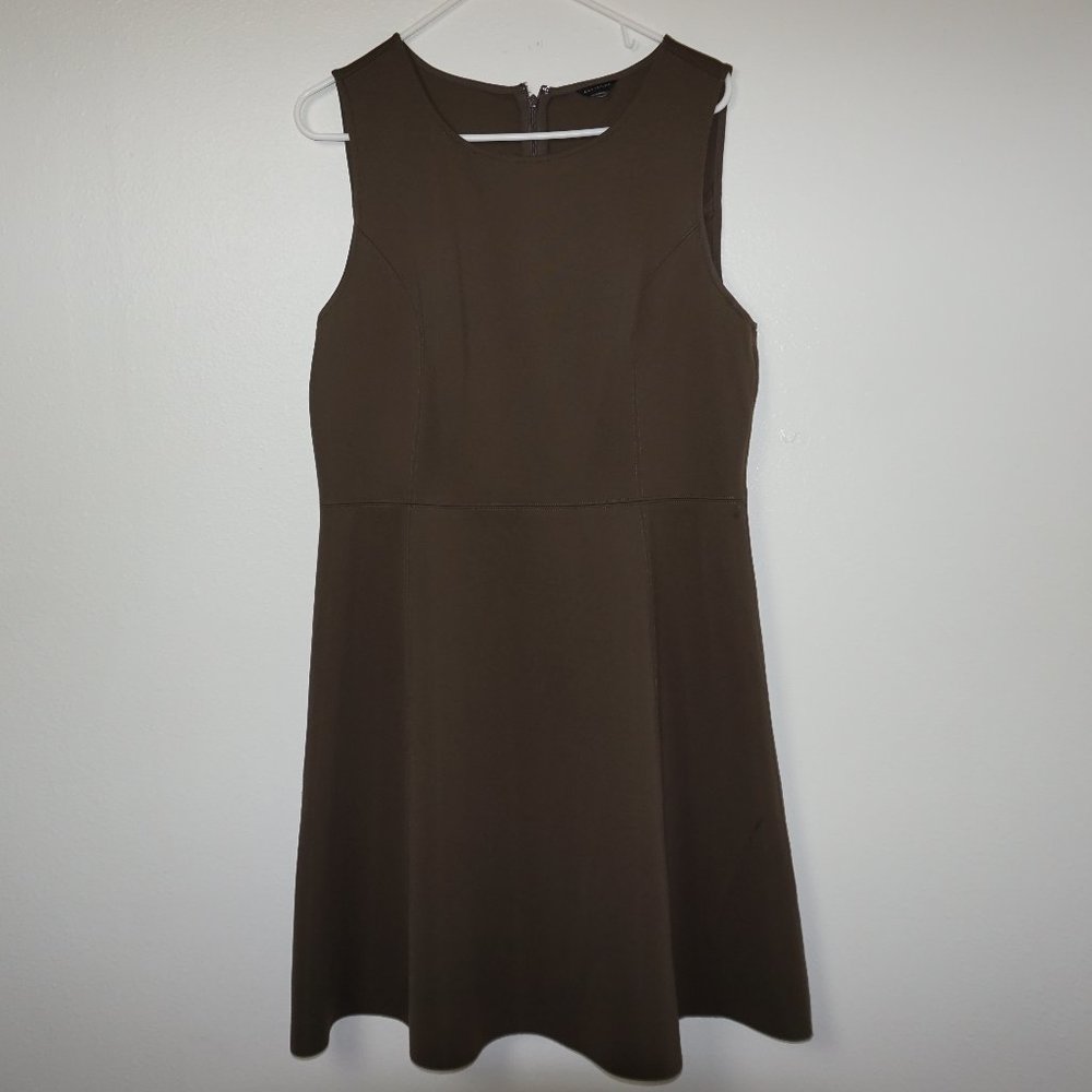 Ann Taylor Brown Sleeveless Skater Dress